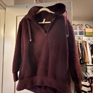Athleta Maroon Cowl Neck Jacket